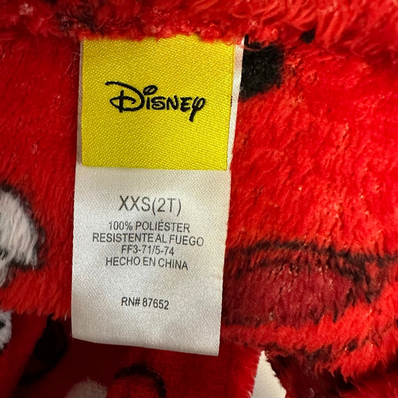 Girls Disney Pajamas Kids Baby Toddler Robe Size 2T Red Minnie Mouse Robe - Picture 9 of 9